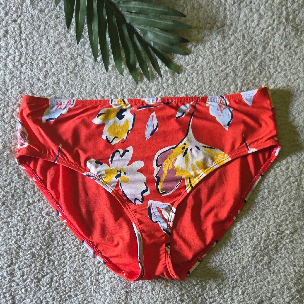 Floral Patterned High Waisted Bikini Bottoms